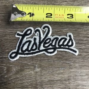 Las Vegas Patch - Nevada, Sin City, The Strip Badge 4" (Iron on) Silver Black